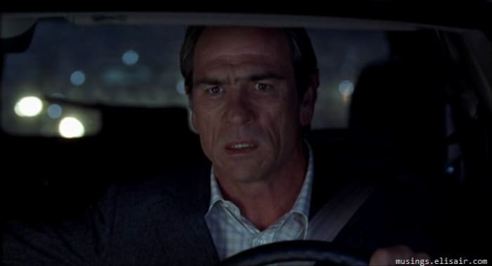Jones brings his world-weary features to the picture to good effect but doesn't convince as a man of action. The role requires someone a smidge younger.