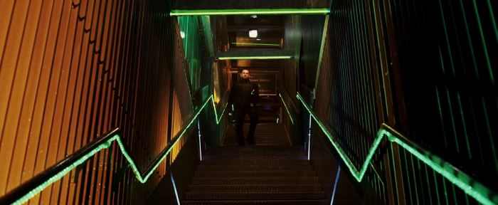 I really do appreciate the cinematography, which is probably one of the best things this movie has going for it. Look how much they are able to make a subway entrance, which is normally drab, visually pop.