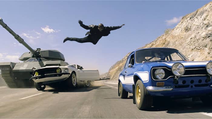 The film's trademark nitrous-fuelled action is ramped up even further with its mix of street racing, shootouts, stunt driving and fisticuffs.