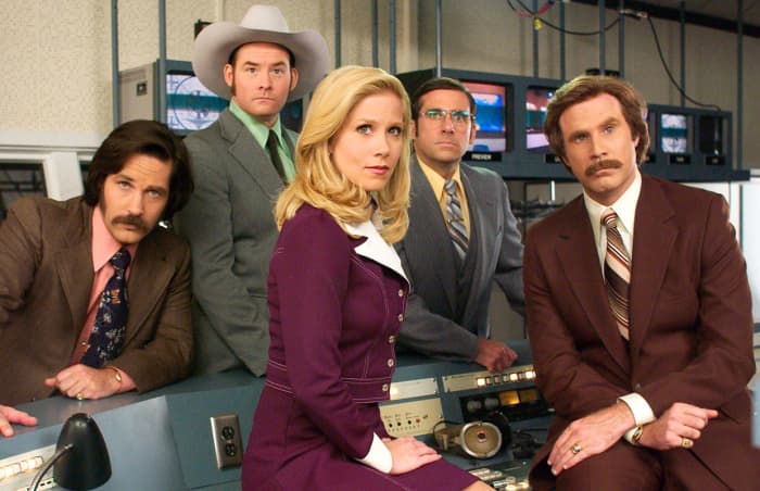 Paul Rudd, David Koechner, Christina Applegate, Steve Carell, and Will Ferrell in, "Anchorman: The Legend of Ron Burgundy."