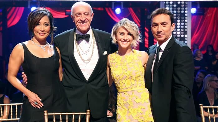 Judges on "Dancing With the Stars": Carrie Ann Inaba, Len Goodman, Julianne Hough, and Bruno Tonioli