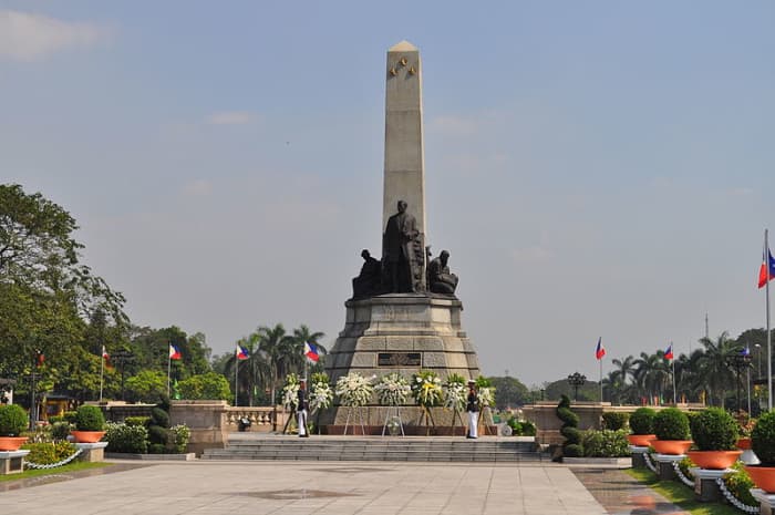 The Rizal monument at Rizal Park in Manila. This is the site where he was executed.