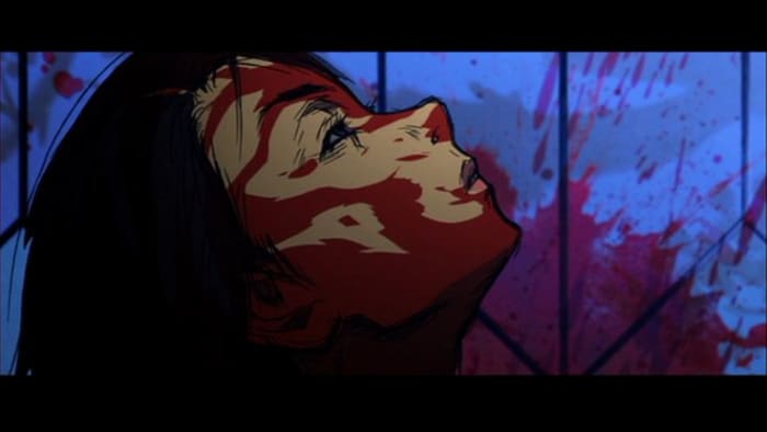 The film also utilises a visceral and brutal anime section, detailing the bloody origins of one character.