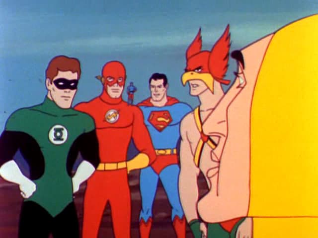 The main heroes would also appear together in shorts depicting the first animated appearance of the Justice League.