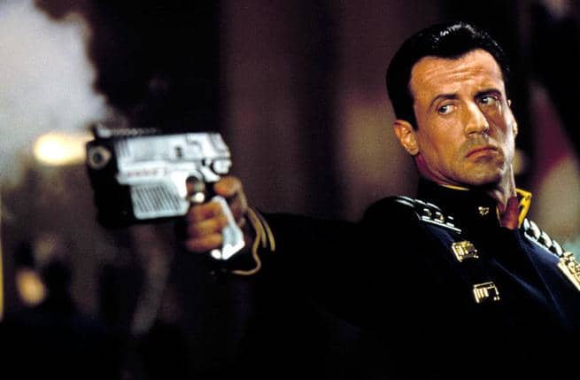Stallone may be unfairly maligned for the decision to ditch the character's helmet but he does well as the muscle-bound law-enforcing anti-hero. He looks the part.