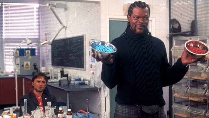 Jackson holds your attention in the palm of his hands like these colourful pills - he's the brightest thing on screen by far.