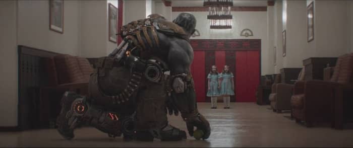 The film does a fantastic job of combining CG and live-action footage from various sources from video game characters to Kubrick's 'The Shining'.