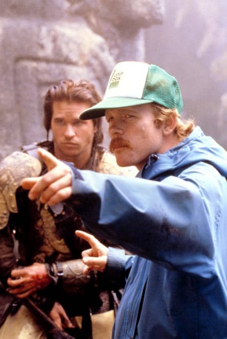 Kilmer, seen here with director Ron Howard (right), would meet his wife Joanne Whalley - they married the year the film was released.