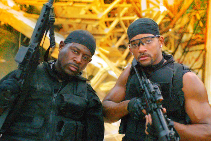 The film's constant use of action scenes seems to cut down on the amount of comic banter shared by Lawrence (left) and Smith (right) than seen in the first film. Which is a pity.