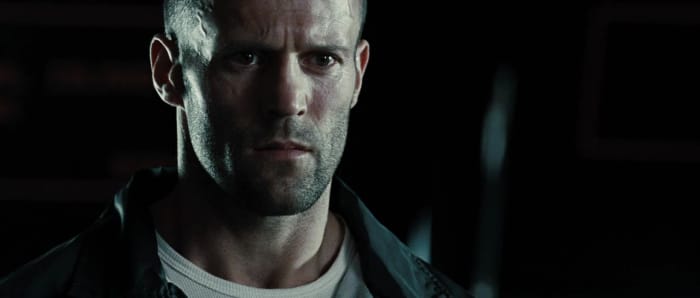 Statham looks the part but doesn't exactly deliver a winning performance in the film, maintaining the same blank expression throughout.