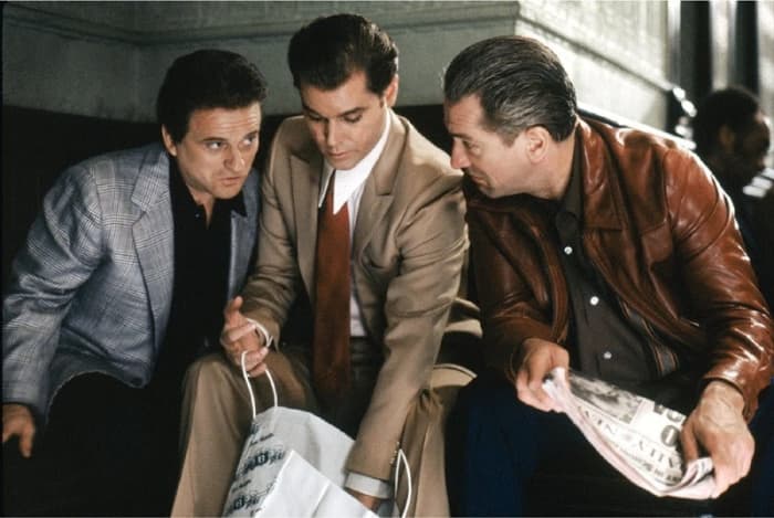 As good as Liotta (centre) and De Niro (right) are, it's Pesci (left) who steals the show with a performance for the ages as Tommy DeVito.