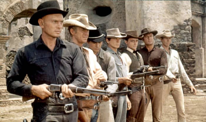 Brynner (left) leads an all-star cast in this classic Western, one which cemented his status as a leading man in Hollywood.
