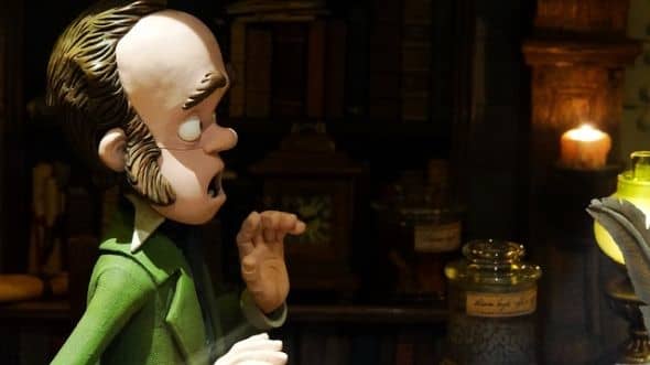 Charles Darwin, voiced by David Tennant, in the clay animation movie "The Pirates! In An Adventure With Scientists" which was called "Pirates: Band of Misfits" in the US
