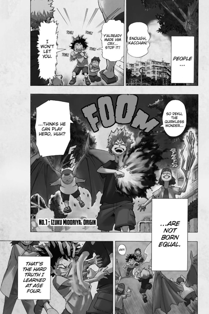 This scene is shown in both the manga and the anime, exhibiting the 'childhood friends' equation of this trope.
