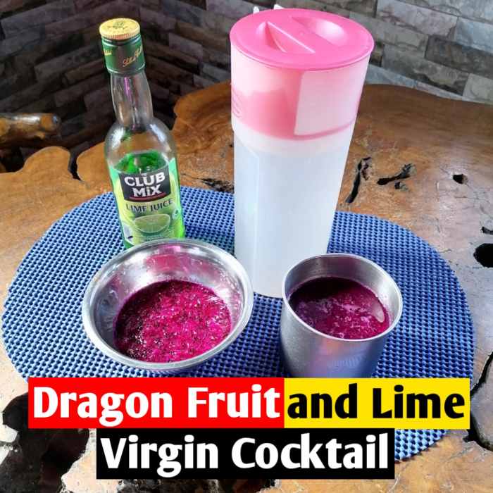 Dragon fruit and lime virgin cocktail 