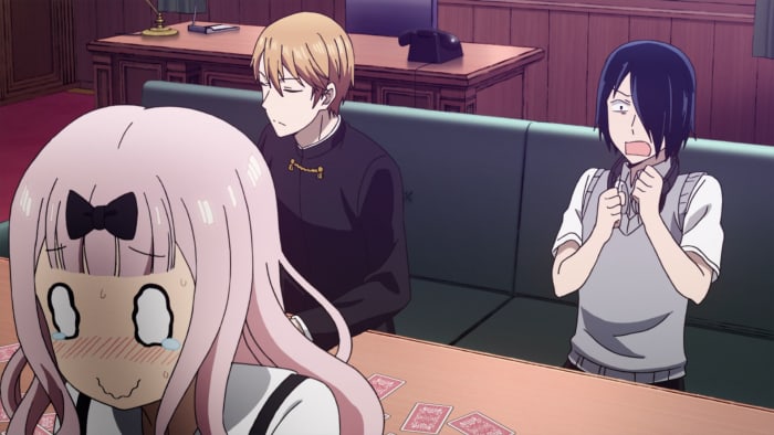 A disgusted Ishigami voices his disappointment at Fujiwara after the latter was caught cheating in a game.