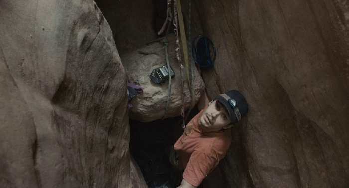 This movie is based on a real-life accident of a rock climber who trapped their right hand and wrist between a boulder and a rock wall.
