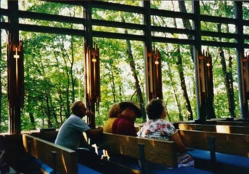 Just imagine meditating, resting, worshiping or even getting married here inside of Thorncrown Chapel.