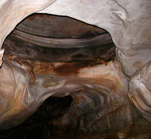 Oklahoma Caves: The Alabaster Caverns were once filled with water from a great sea. This picture illustrates the erosion patterns that the water has carved from the cave walls.