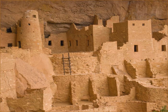 Cliff Palace interior. Cliff Palace is the largest of the cliffside dwellings.
