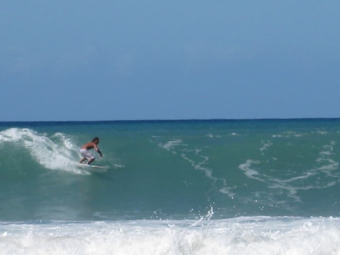 Mauna Kea has great waves and sometimes they get so big that we can surf there. However, most of the time, it is pretty mellow.