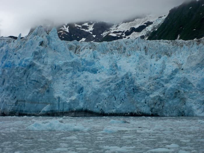 Suprise Glacier in Prince William's Sound, Alaska. Gets it's name from the random calving of the glacier. Fun-Fact: This area of Alaska is considered a rain forest, since it rains the majority of the time.