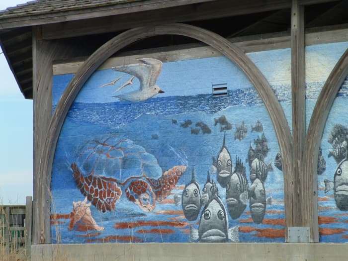 Close up of pavillion mural.