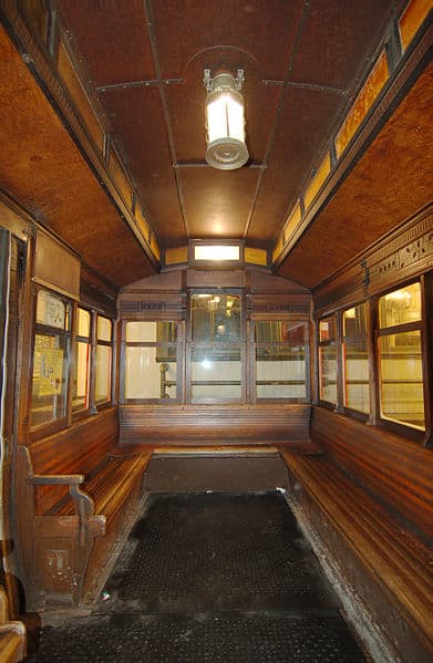 View of the inside of a Duquesne Incline Car