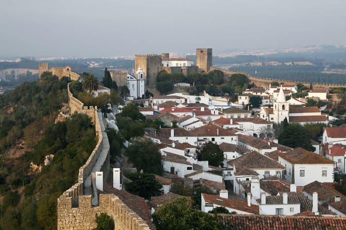 Obidos, a walled city, as seen from above