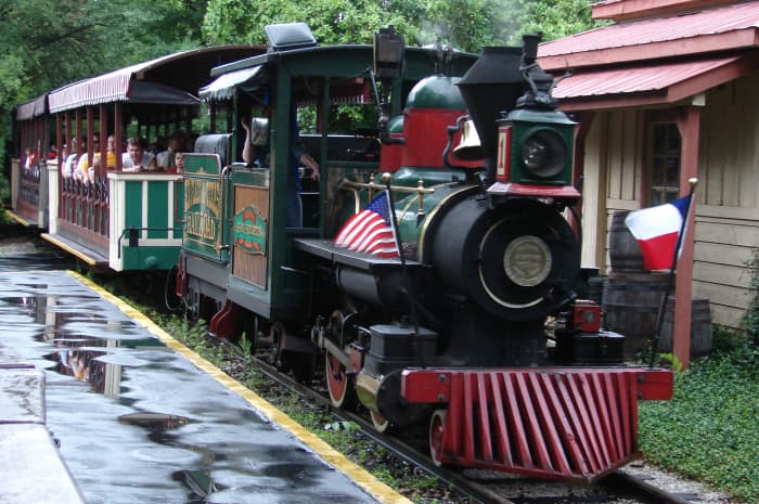 The original Six Flags Railroad train ride, "General Sam Houston, still in operation at Six Flags Over Texas in Arlington.