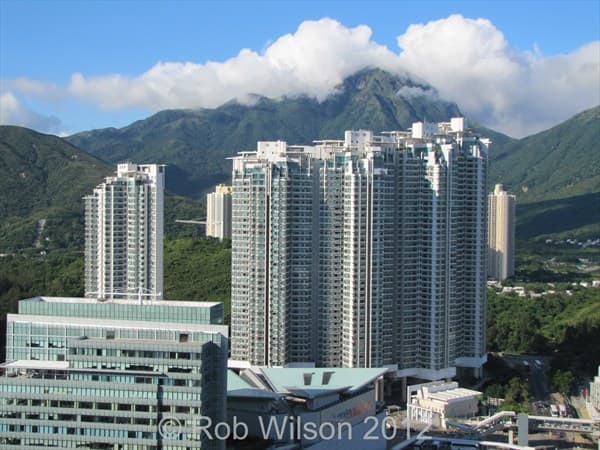 View of Tung Chung Crescent in Tung Chung, on Lantau Island, Hong Kong.