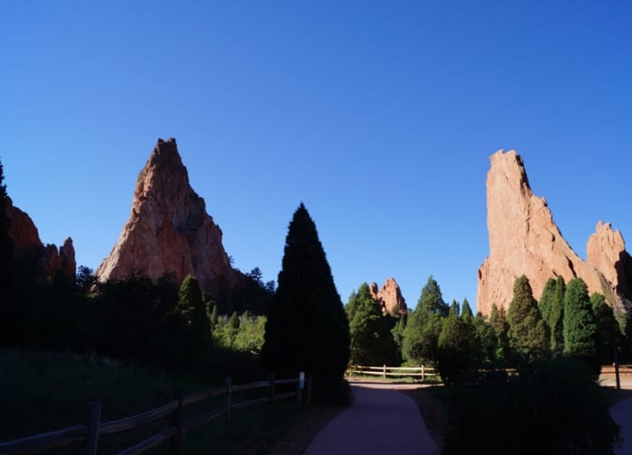The Central Garden Trails leading out to Gray Rock and the Sleeping Giant Rock.