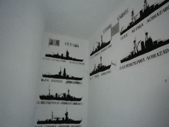 Identification Silhouettes on a Lookout Post Wall—It's Always a Good Idea to Know Who You're Aiming At!