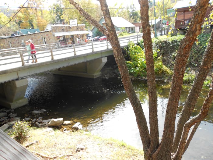 This is the view of Spring Creek from the porch of the local pizza joint, Spring Creek Tavern. Sit here, enjoy a cold beer and do some people watching.