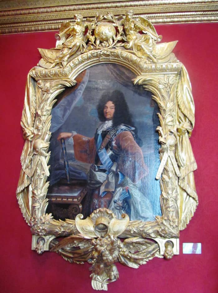 To commemorate his visit to Chenonceau in 1650, Louis XIV gave his uncle this portrait of himself in an exquisite wooden frame.
