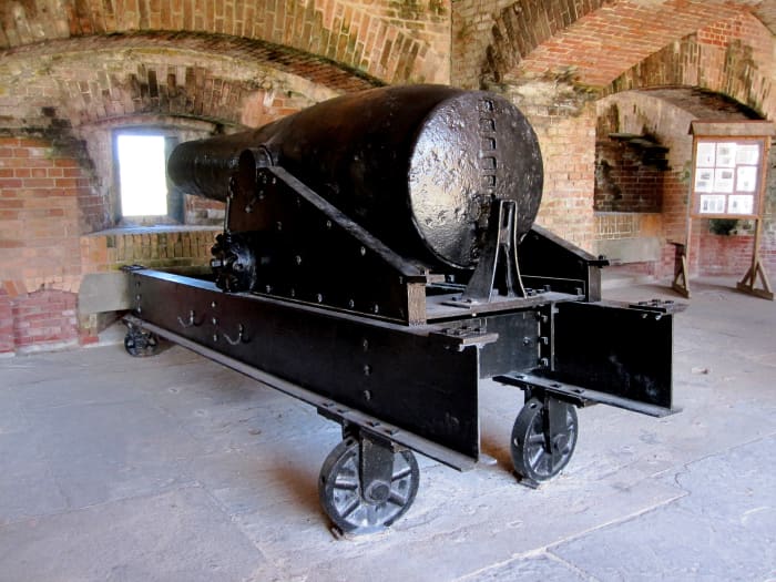 The fort's big guns played an important role in deterring ships from entering Confederate ports during the Civil War.