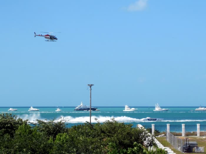 The top of the fort makes a great place to watch the Key West speed boat races, which are held every November.