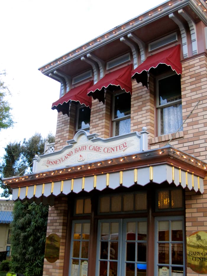 Here is the Disneyland Baby Care Center located by the corn dog cart off of Main Street USA.