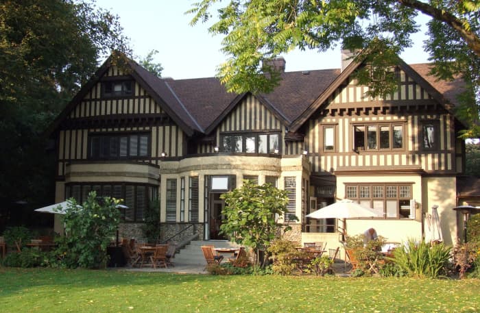 A rear view of the Hart House Restaurant, which was known as Avalon when it was the residence of Frederick and Alice Hart