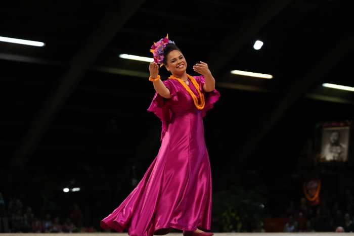 2019 MISS ALOHA HULA CONTESTANT: Kalena Kawohikūkapulani Young Ho֝opi֝i Hālau o Ka Hanu Lehua Kumu: Kamaka Kukona Hula: Nani Helena