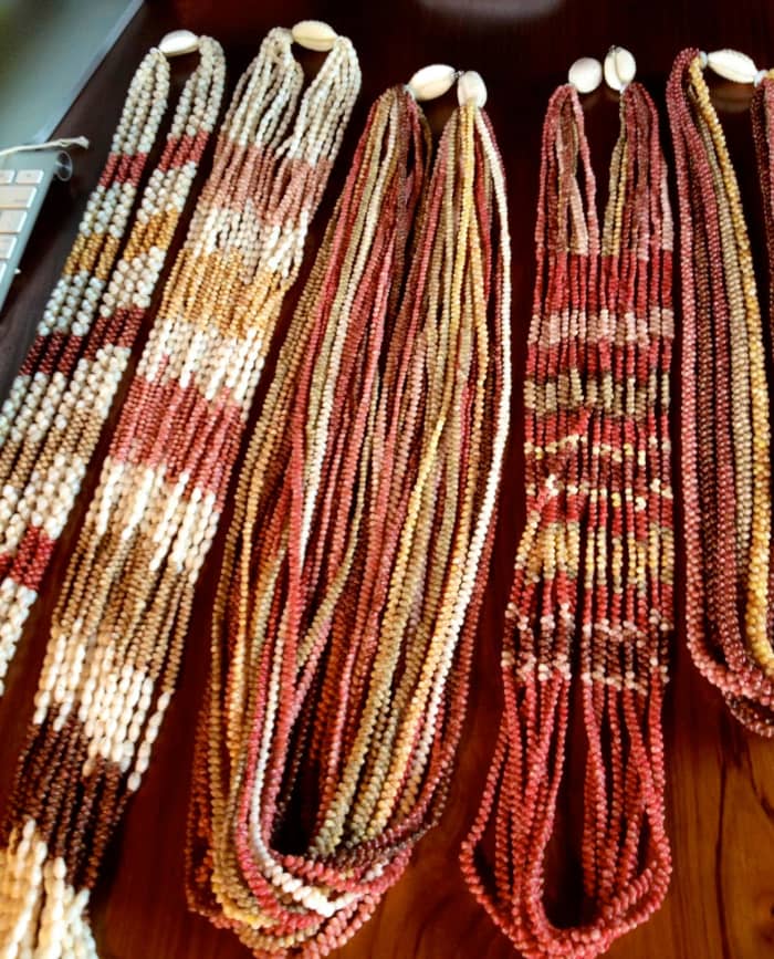 Lei pūpū o Ni'ihau or Ni'ihau shell leis are prized for their rarity. Each lei holds thousands of the tiny shells that are only found on the island of Ni'ihau.