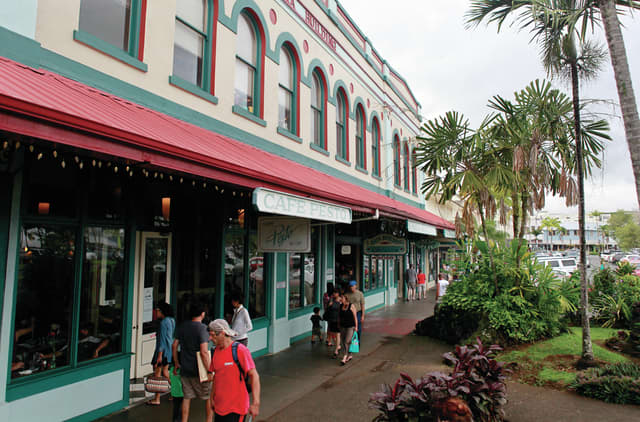 Downtown Hilo was repainted in 2014 after winning the Benjamin Moore Paint Co. contest "Main Street Matters"