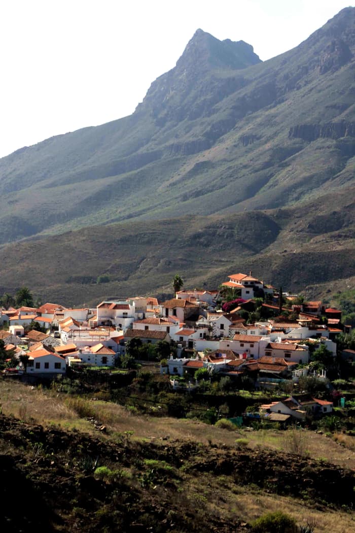The village of Fataga, altitude 600m (2,000ft), population 400. The first and one of the prettiest villages to be seen when arriving from the south along GC 60