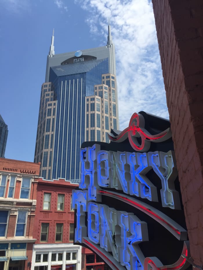 The top of the AT&T Building was designed to replicate a phone receiver, but instead it resembles Batman...hence the nickname the Batman Building.