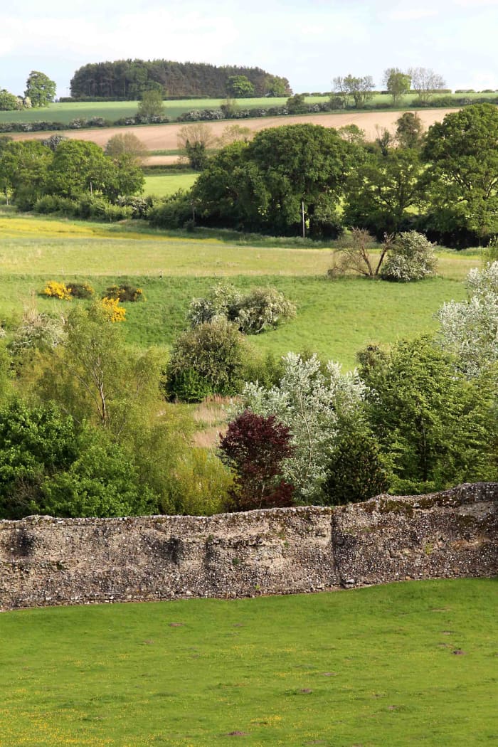 A trip like this is not just about castles; it's also about the English countryside. This is the view across the perimeter wall of the castle grounds