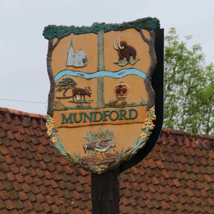 Local villages are proud of their heritage. This is the crest of 1000 year old Mundford, my overnight resting place