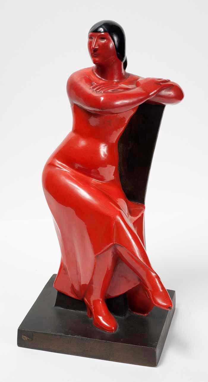 Sculpture at Montserrat Museum by Josep Granyer. Lacquered bronze, 1930. One of a score of museum pieces that cover the period from Modernism to the present day.
