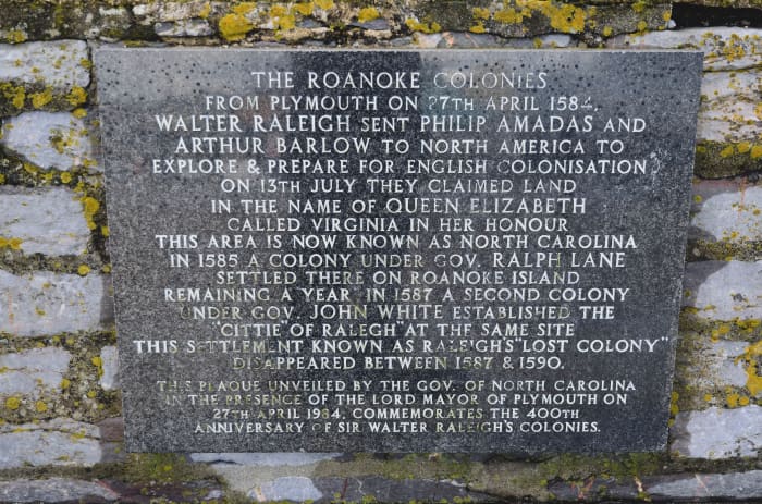 A plaque to commemorate the establishment of the Roake Colonies in the 'New World'