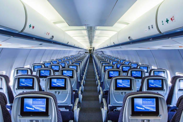 Planes with in-flight entertainment will typically have screens mounted on the seats as shown. They offer a wide variety of options to help you stay entertained.
