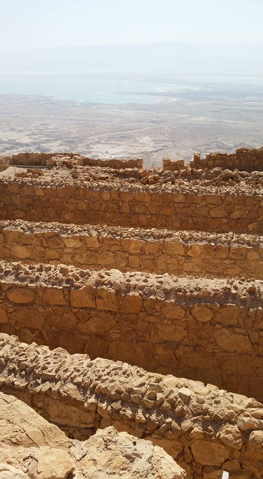 This is a very large and famous archaeology site that is up on top of a hill and overlooks the Dead Sea.
